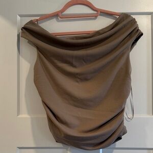 Abercrombie & Fitch Beige Draped Blouse